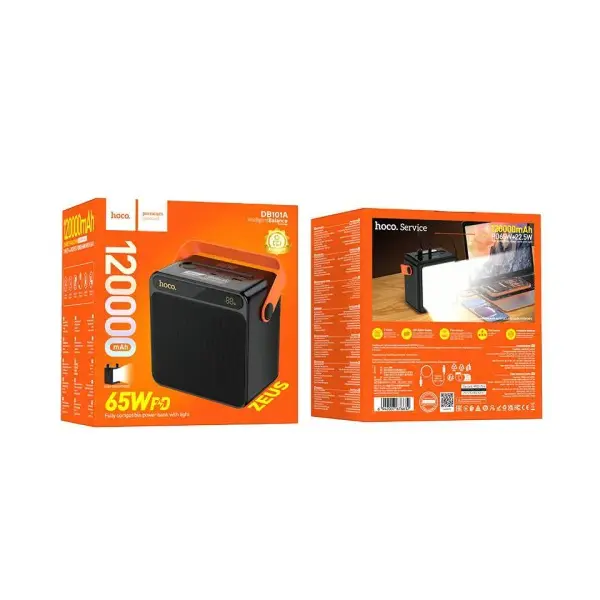 MR4_153742 Умб hoco db101a zeus 65w fully compatible power bank 120000mah чорний HOCO