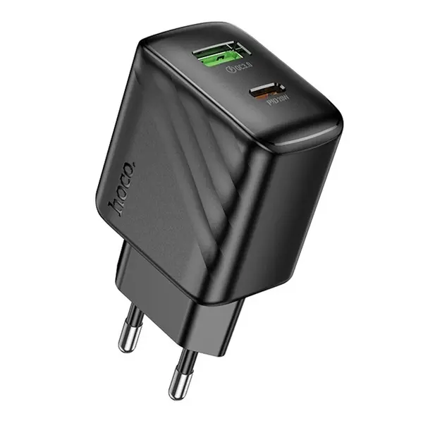 MR3_225262 Мережевий зарядний пристрій hoco cs25a (1usb 3a qc3.0, 1 pd type-c 20w) чорний HOCO