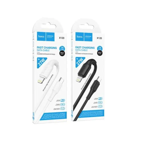 MR4_153973 Кабель pd hoco x120 beneficio pd27w charging data cable lightning 1 m білий HOCO