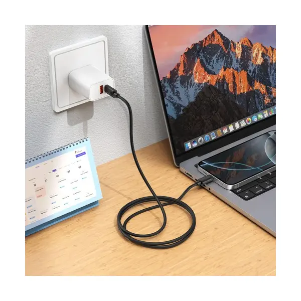 MR4_153871 Кабель pd hoco x122 benefit pd27w silicone charging data cable ip, 1 m білий HOCO