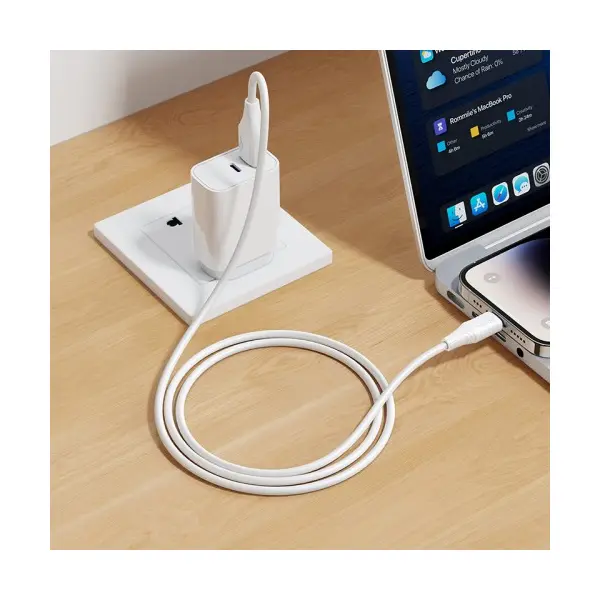 MR4_153937 Кабель pd hoco x124 bien pd27w silicone charging data cable ip, 1 m білий HOCO