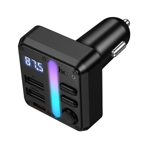 MR4_153875 Авто зарядний пристрій з fm-модулятором hoco e89 libre 45w (1a1c) car bt fm transmitter чорний HOCO