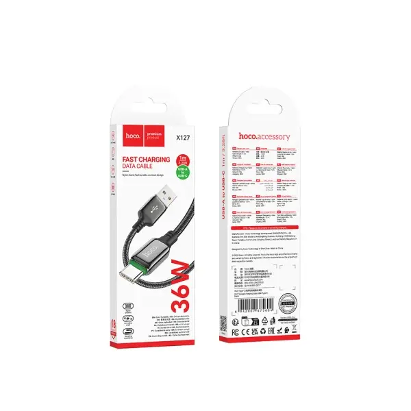 MR4_153966 Кабель hoco x127 exceed charging data cable type-c чорний HOCO