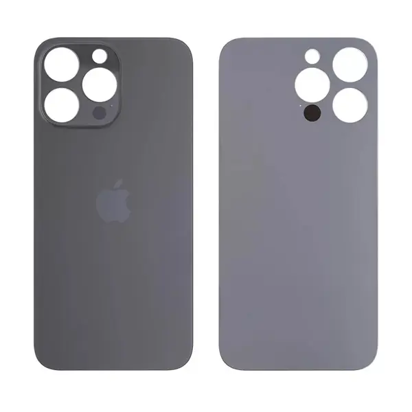 MR3_120053 Задня кришка (скло) iphone 14 pro max space чорний (big hole), сервісний оригінал PRC