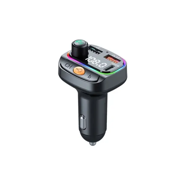MR4_154263 Авто зарядний пристрій з fm-модулятором wiwu wi-qc031 mp3 car charger чорний PRC